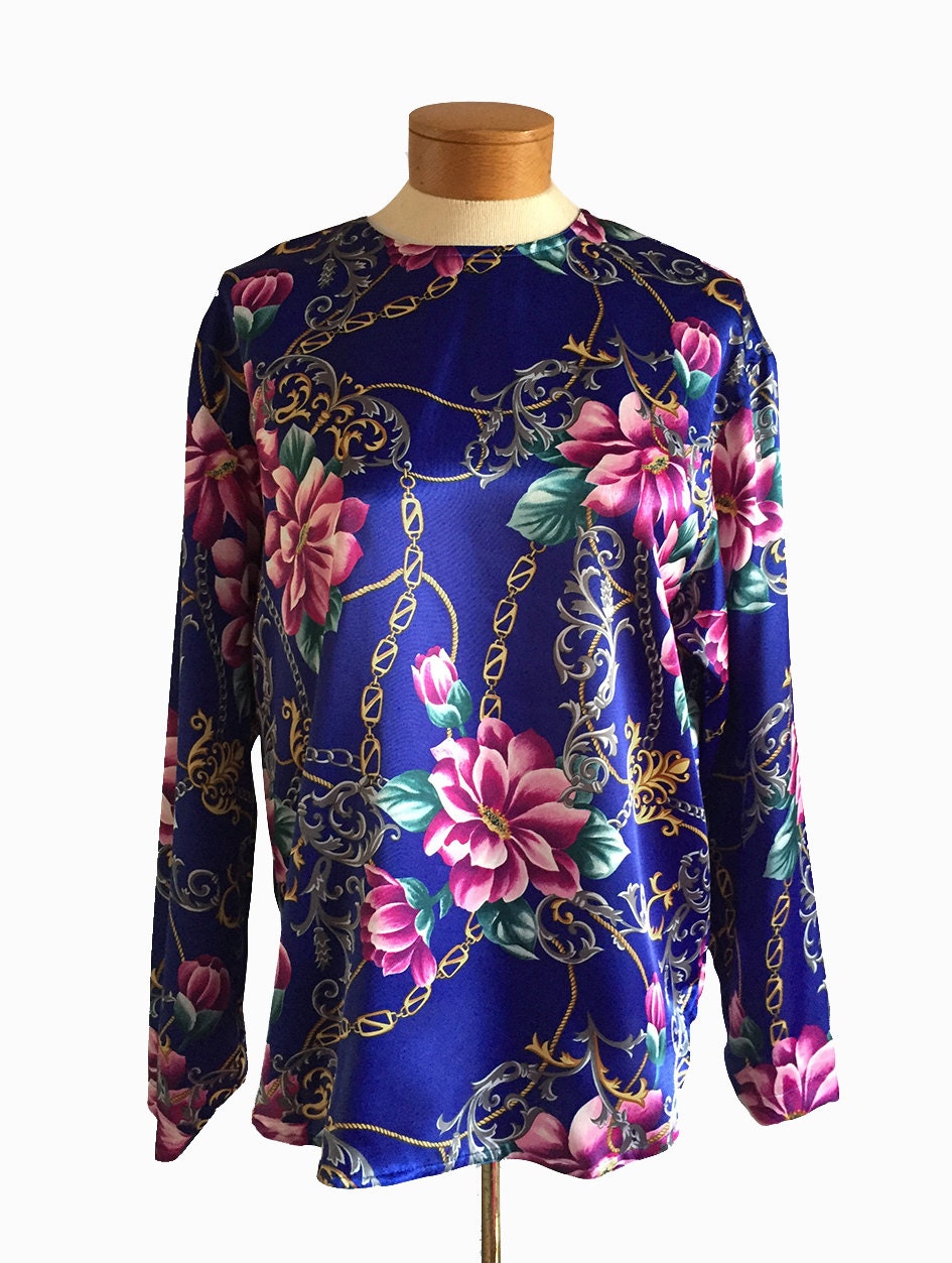 1980Er Jahre Bluse - Vintage 80Er Liz Claiborne Top Größe 8 Floral Gedruckt Seide 1980Er Jahre Bluse - Vintage 80Er Liz Claiborne Top Größe 8 Floral Gedruckt Seide von VainAttemptsVintage