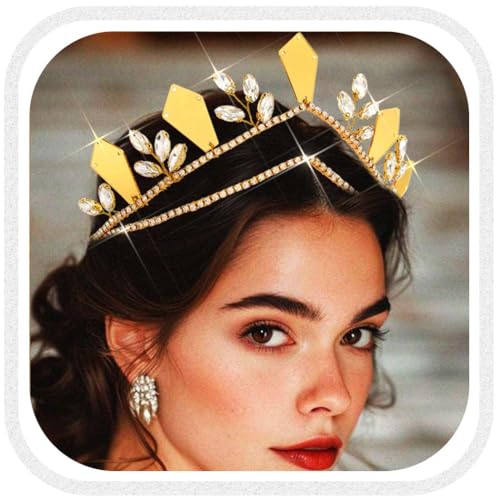 Vakkery Gold Krone Hochzeit Tiara Prinzessin Göttin krönen für damen von Vakkery