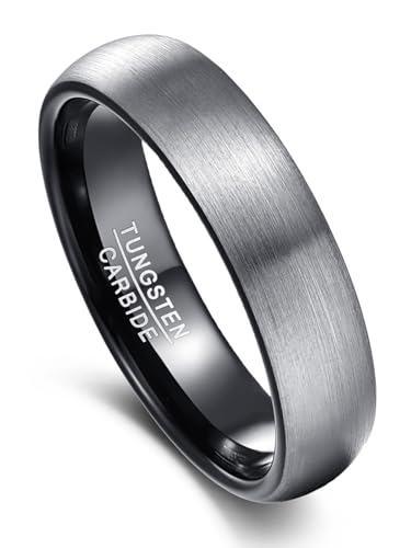 Vakki Herren Ringe 6mm aus Wolframcarbid Ehering Verlobungsringe Größe 60(19.1) von Vakki