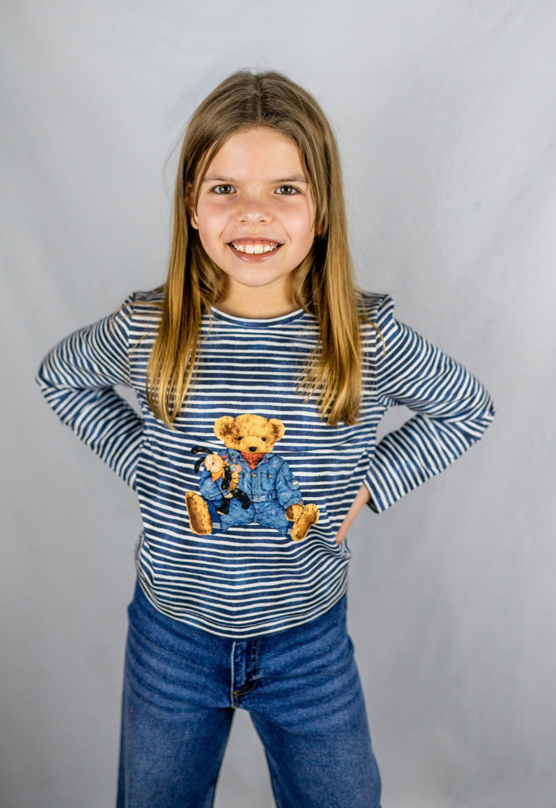 Mädchen Sweatshirt Mit Cartoon Print, Langarmshirt Weich, Streifen Pullower, Süßes Langen Armeln, Kinder Top von Valentinamuenchen