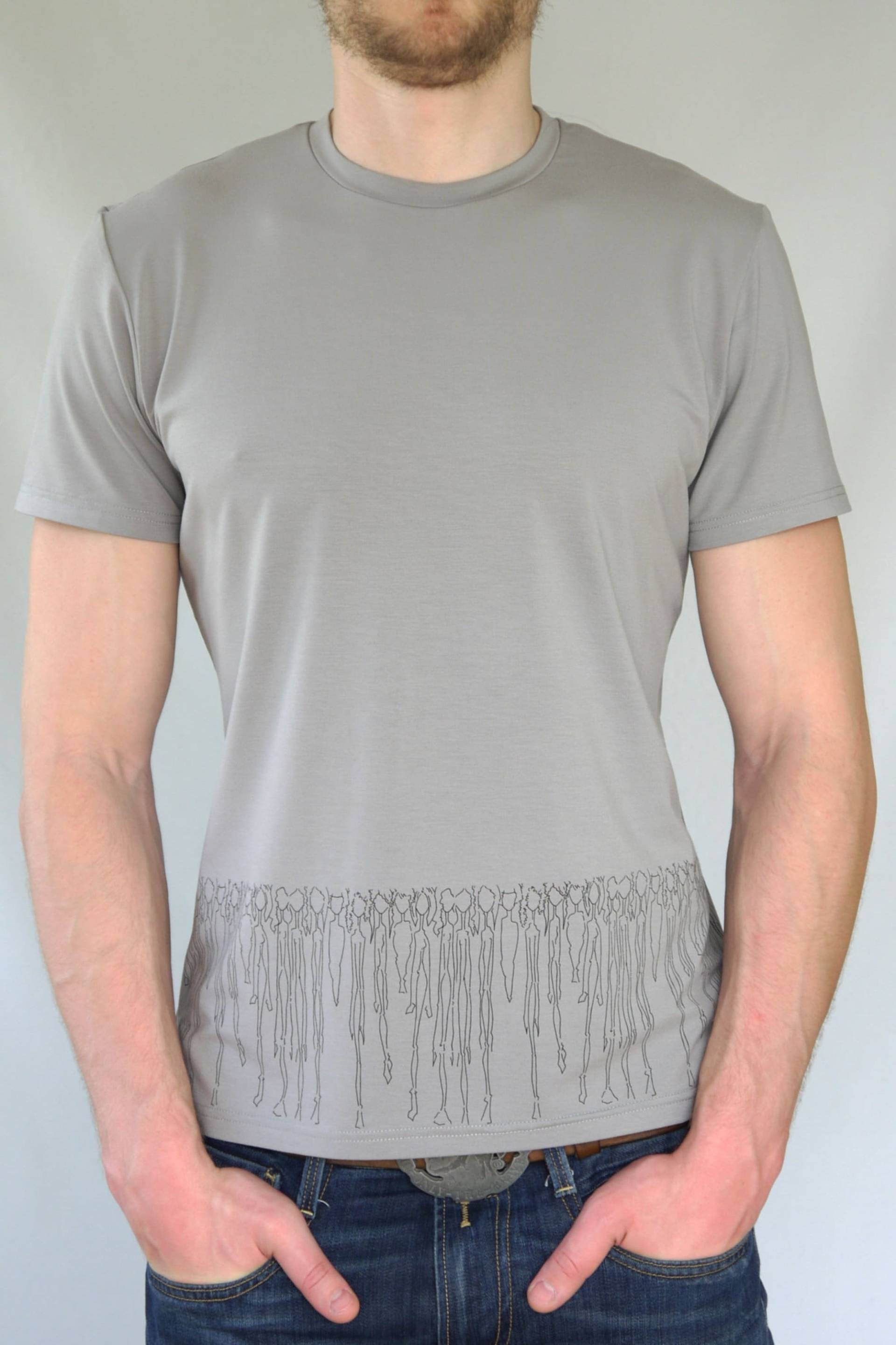 Rundhals Herren T-Shirt, Freizeit T-Shirt Herren, Kurzarm Designer Modern Exklusives Geschenk, Männer von Valentinamuenchen