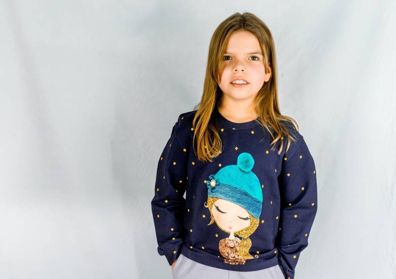 Sweatshirt, Mädchen Sweatshirt Für Kinder Süß, Cartoon Pullower, Baumwolle Top, Langarm T-Shirt, Größe 128-140, French Terry Oberteil von Valentinamuenchen