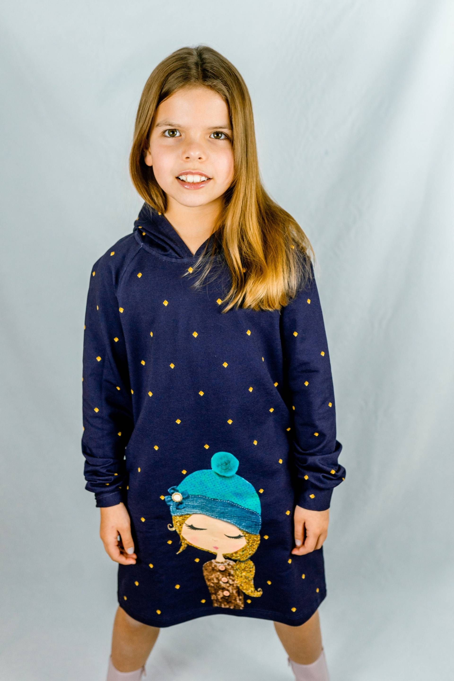 Sweatshirtkleid, Mädchen Jersey Kleid, Kinder Winterkleid, Frühling, Herbst, Neue Kinderkollektion 2025, Baumwollkleid von Valentinamuenchen