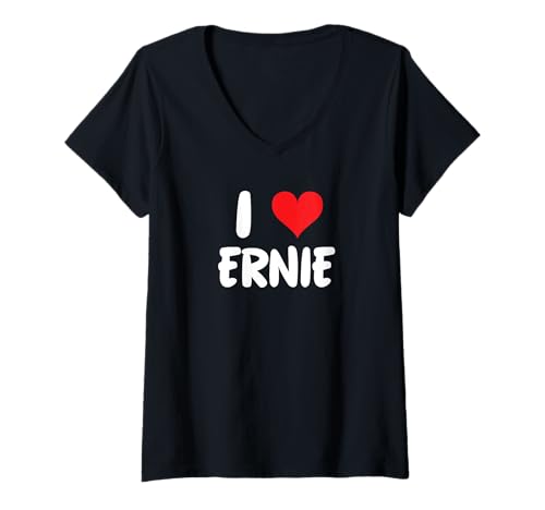 Damen I Love Ernie - Herz T-Shirt mit V-Ausschnitt Damen I Love Ernie - Herz T-Shirt mit V-Ausschnitt von Valentine Anniversary Apparel for Men Women by RJ