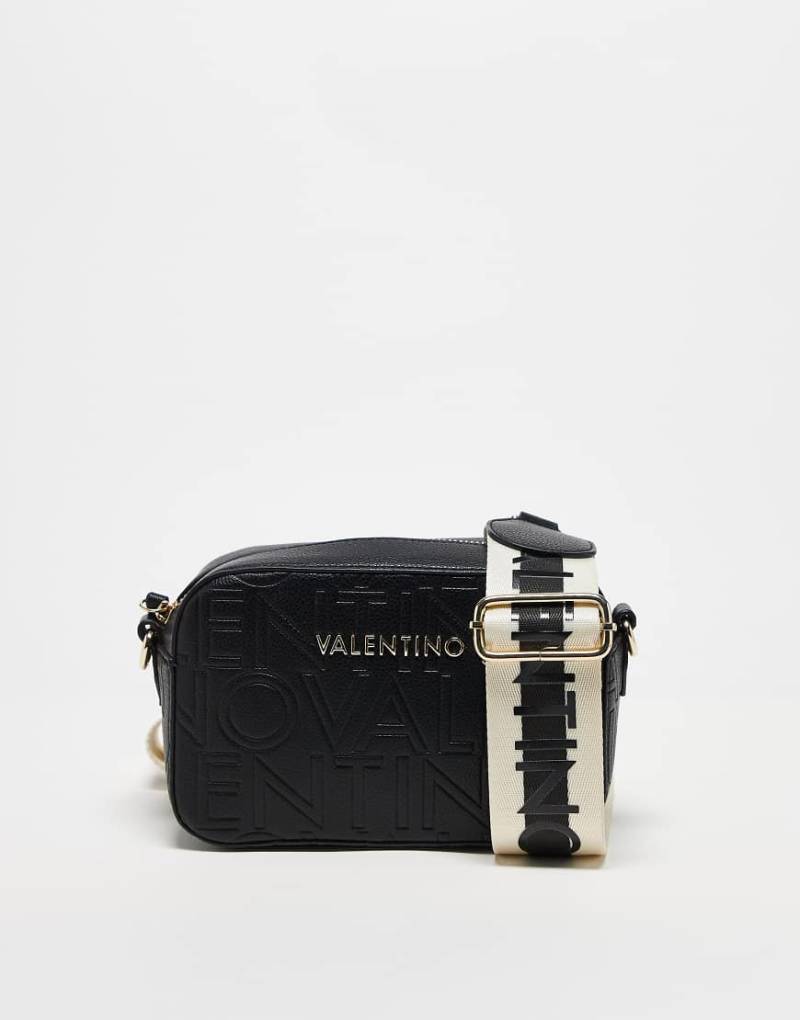 Valentino - Pansy - Kamera-Umhängetasche in Schwarz mit geprägtem Logo von Valentino Bags