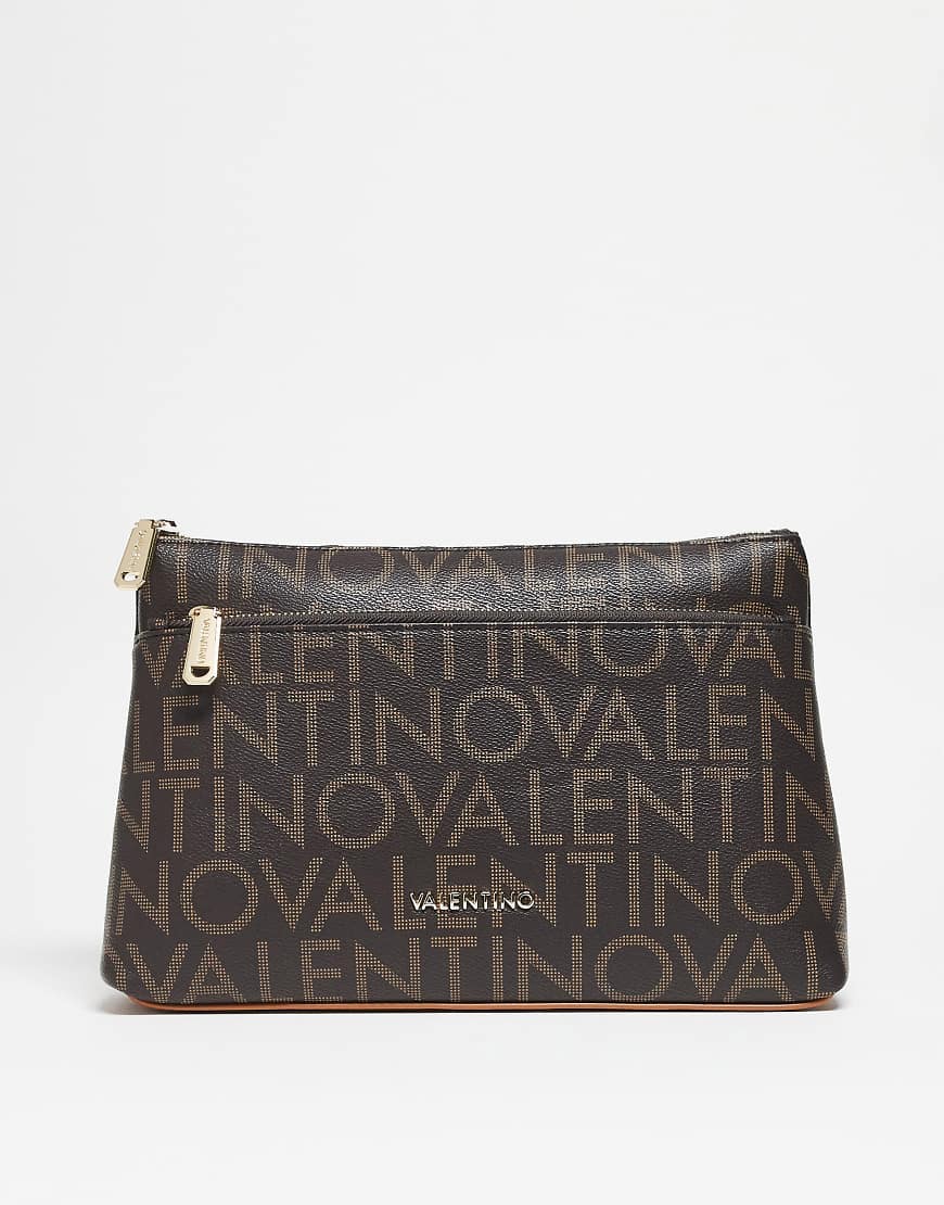 Valentino - Reginare - Clutch in Braun mit Monogramm-Muster-Brown von Valentino Bags