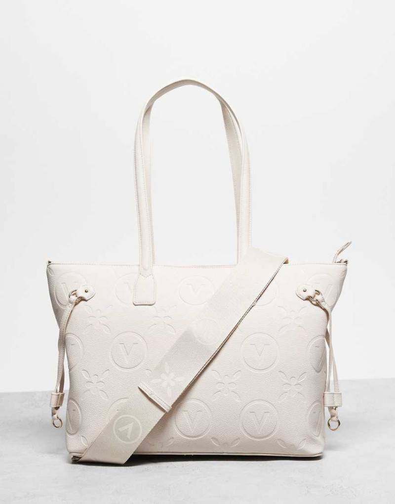 Valentino - Samba - Tragetasche in Creme mit geprägtem Logomuster-Weiß Valentino - Samba - Tragetasche in Creme mit geprägtem Logomuster-Weiß von Valentino Bags