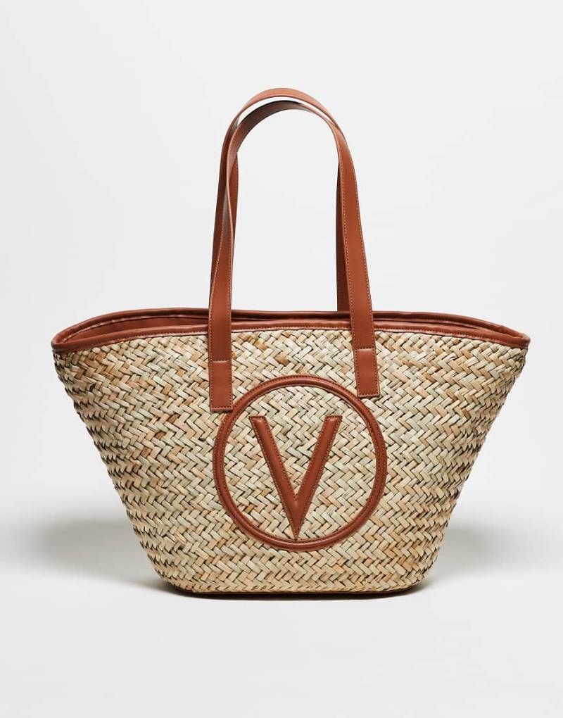 Valentino - Samuela - Tragetasche aus Stroh in Hellbraun von Valentino Bags