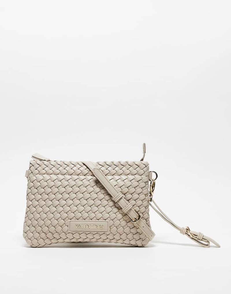 Valentino - Shantel - Clutch aus Webstoff in Creme mit Riemen zum Umhängen-Weiß von Valentino Bags