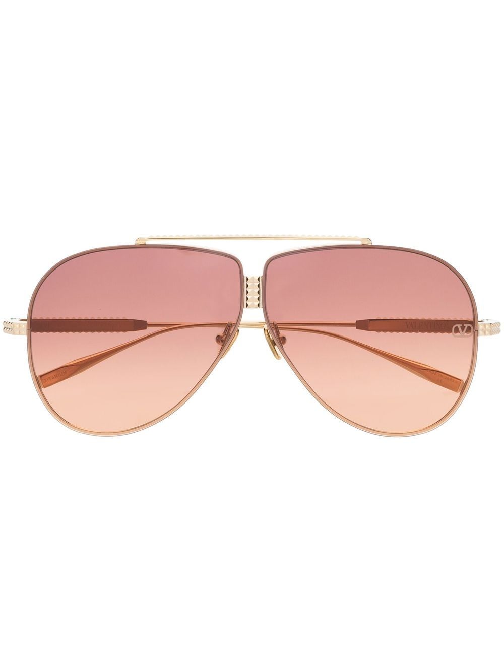 Valentino Eyewear Valentino Garavani Rockstud Pilotenbrille - Gold von Valentino Eyewear