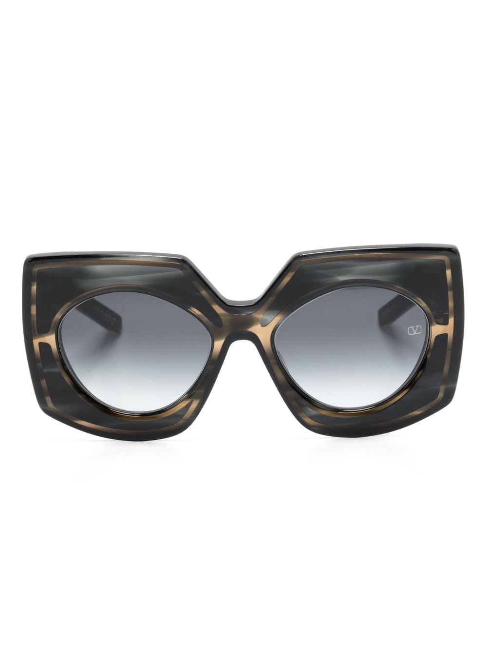 Valentino Eyewear Sonnenbrille mit Oversized-Gestell - Schwarz von Valentino Eyewear