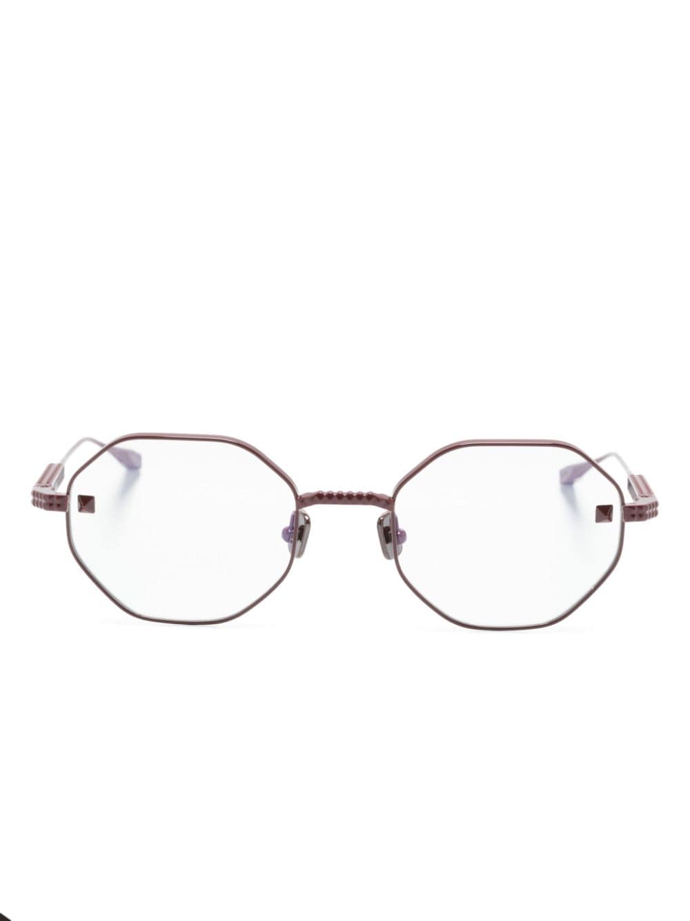 Valentino Eyewear V-Stud Brille mit geometrischem Gestell - Rot von Valentino Eyewear