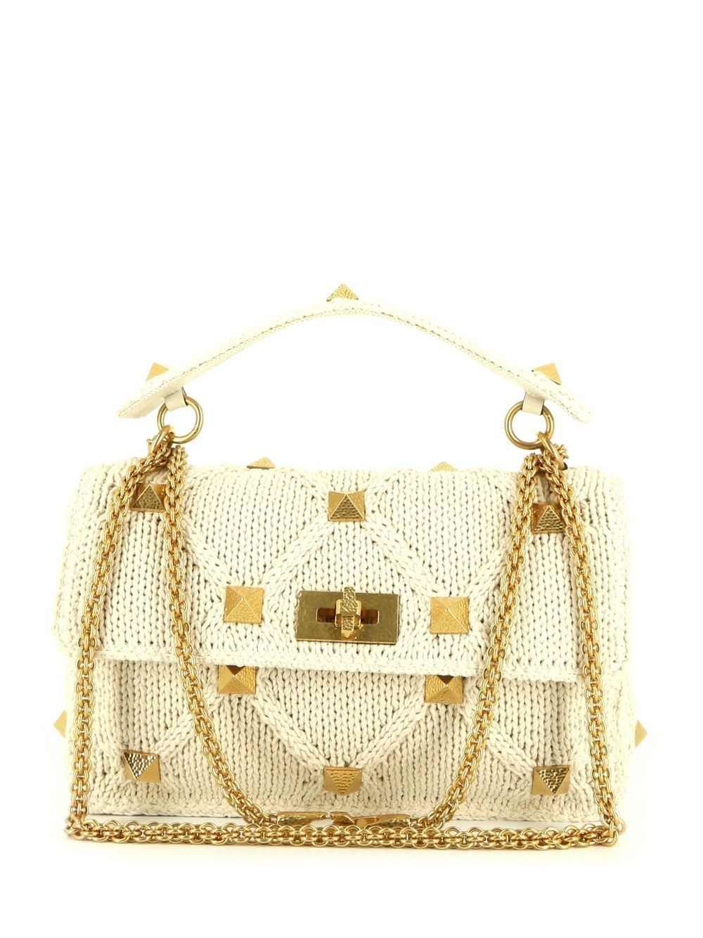 Valentino Garavani Pre-Owned 2020s Roman Stud Schultertasche - Nude von Valentino Garavani Pre-Owned