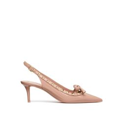 Beige Valentino Garavani Leder Slingback Pumps von Valentino Garavani