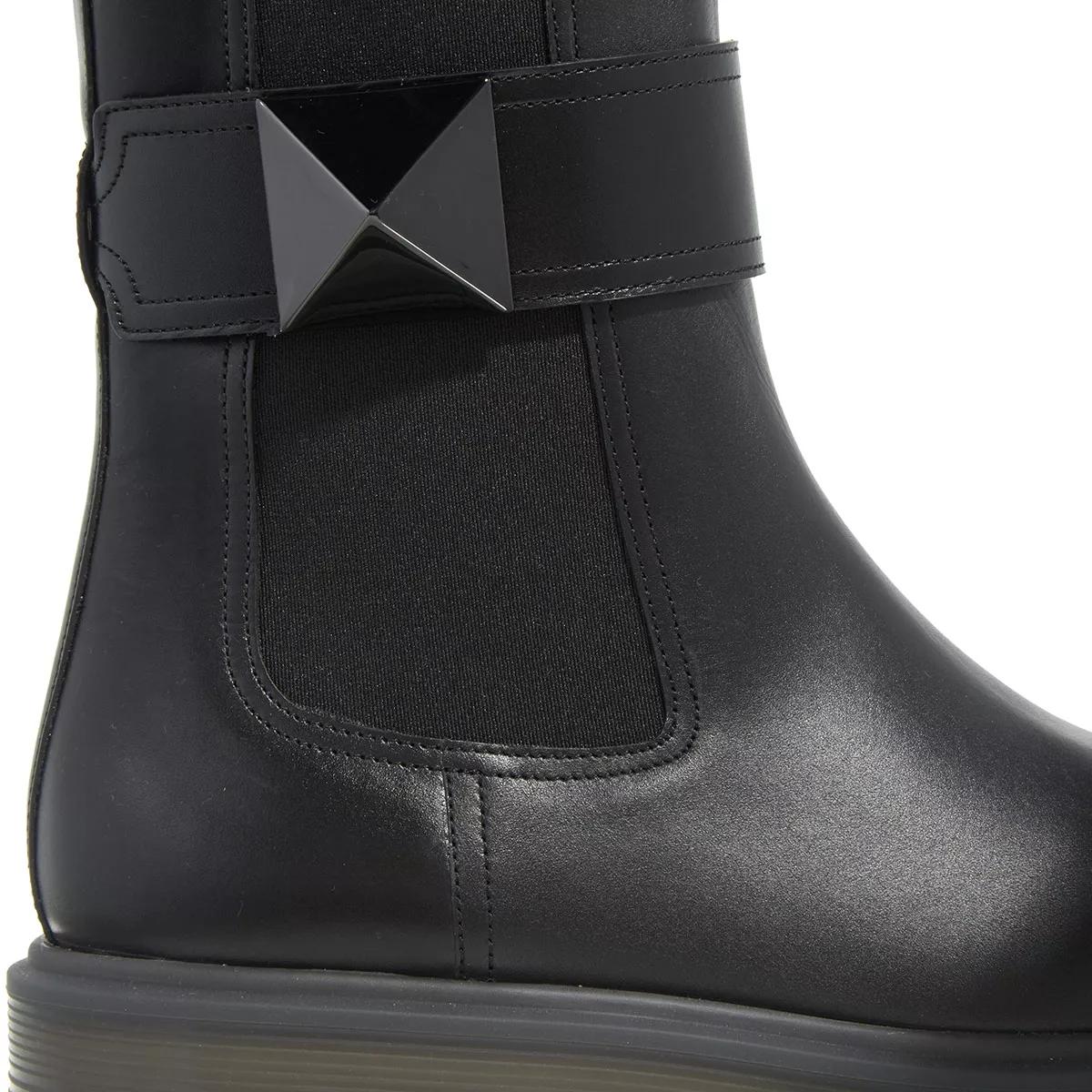 Valentino Garavani Boots & Stiefeletten - One Stud Beatle Boot In Calfskin - Gr. 35 (EU) - in Schwarz - für Damen von Valentino Garavani