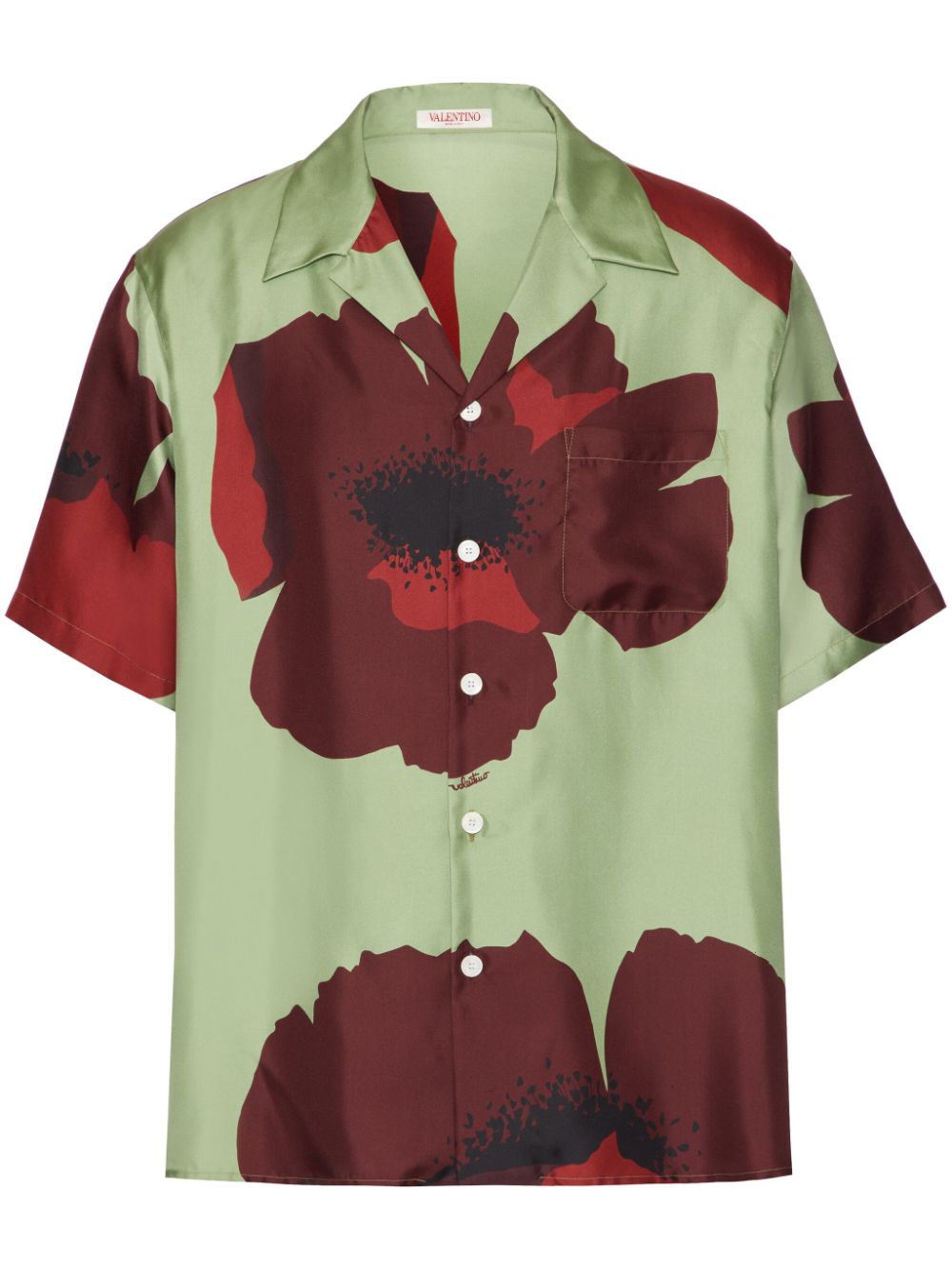 Valentino Garavani Bowlinghemd mit Blumen-Print - Grün von Valentino Garavani