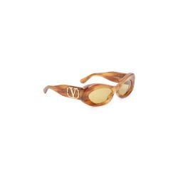 Valentino Garavani Braune Acetat Sonnenbrille von Valentino Garavani