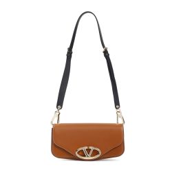 Valentino Garavani Braune Lederschultertasche von Valentino Garavani