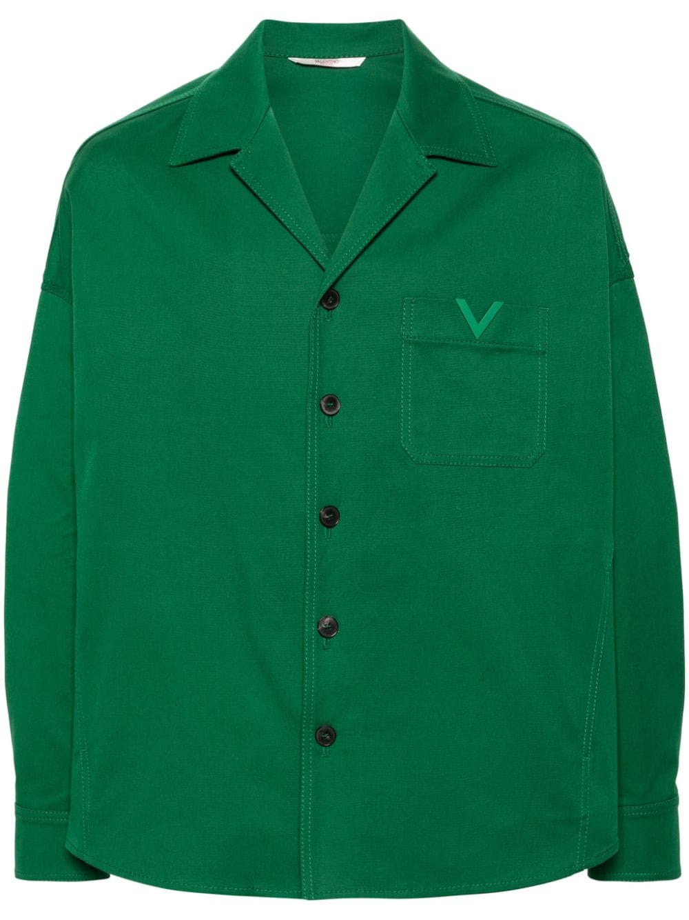 Valentino Garavani Canvas-Hemdjacke mit VLogo - Grün von Valentino Garavani