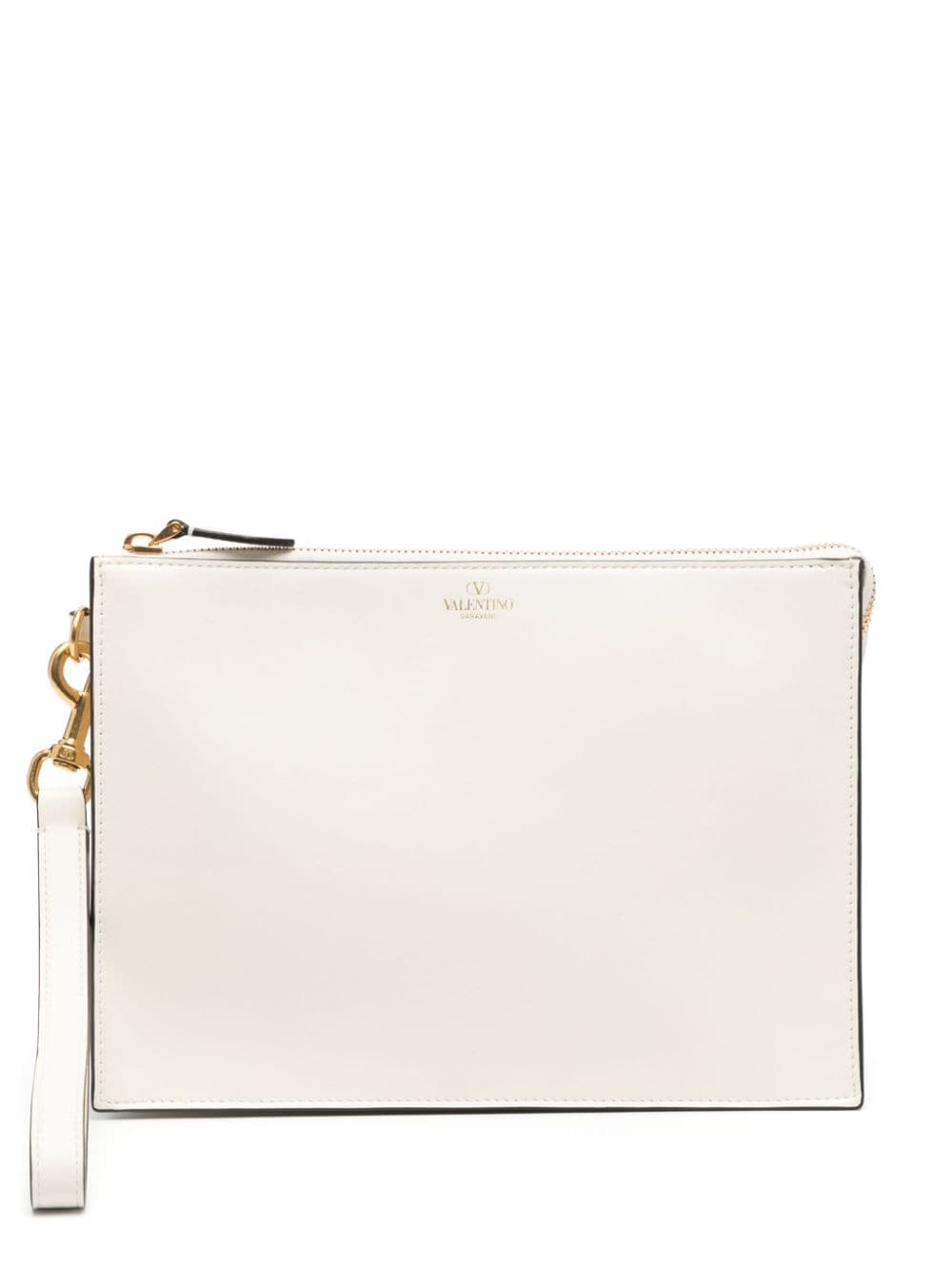 Valentino Garavani Clutch mit Logo-Stempel - Nude von Valentino Garavani