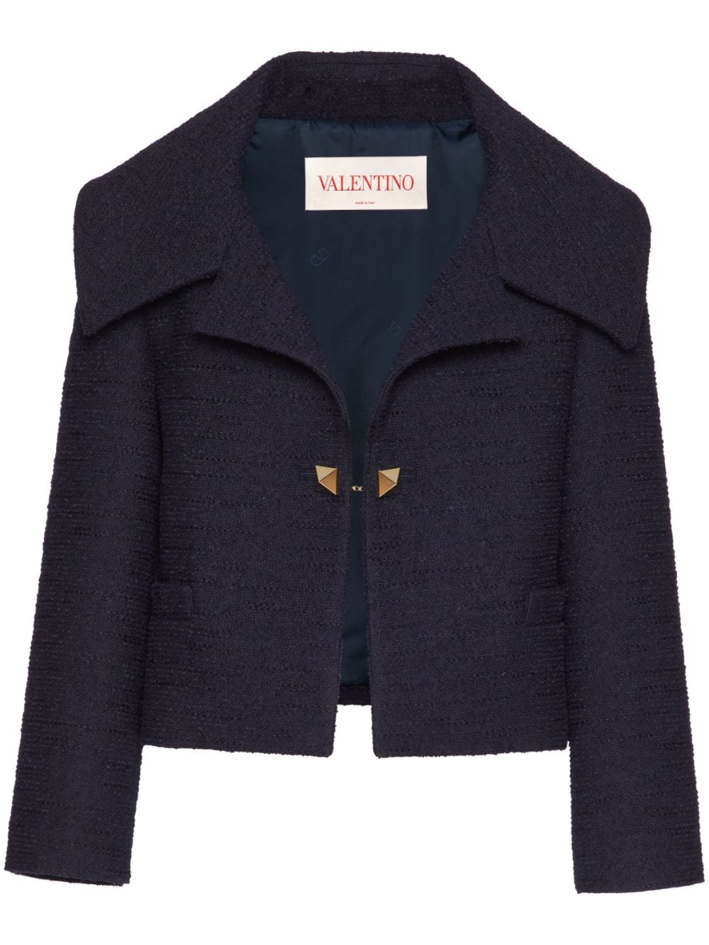 Valentino Garavani Kurze Crisp Tweed-Jacke - Blau von Valentino Garavani