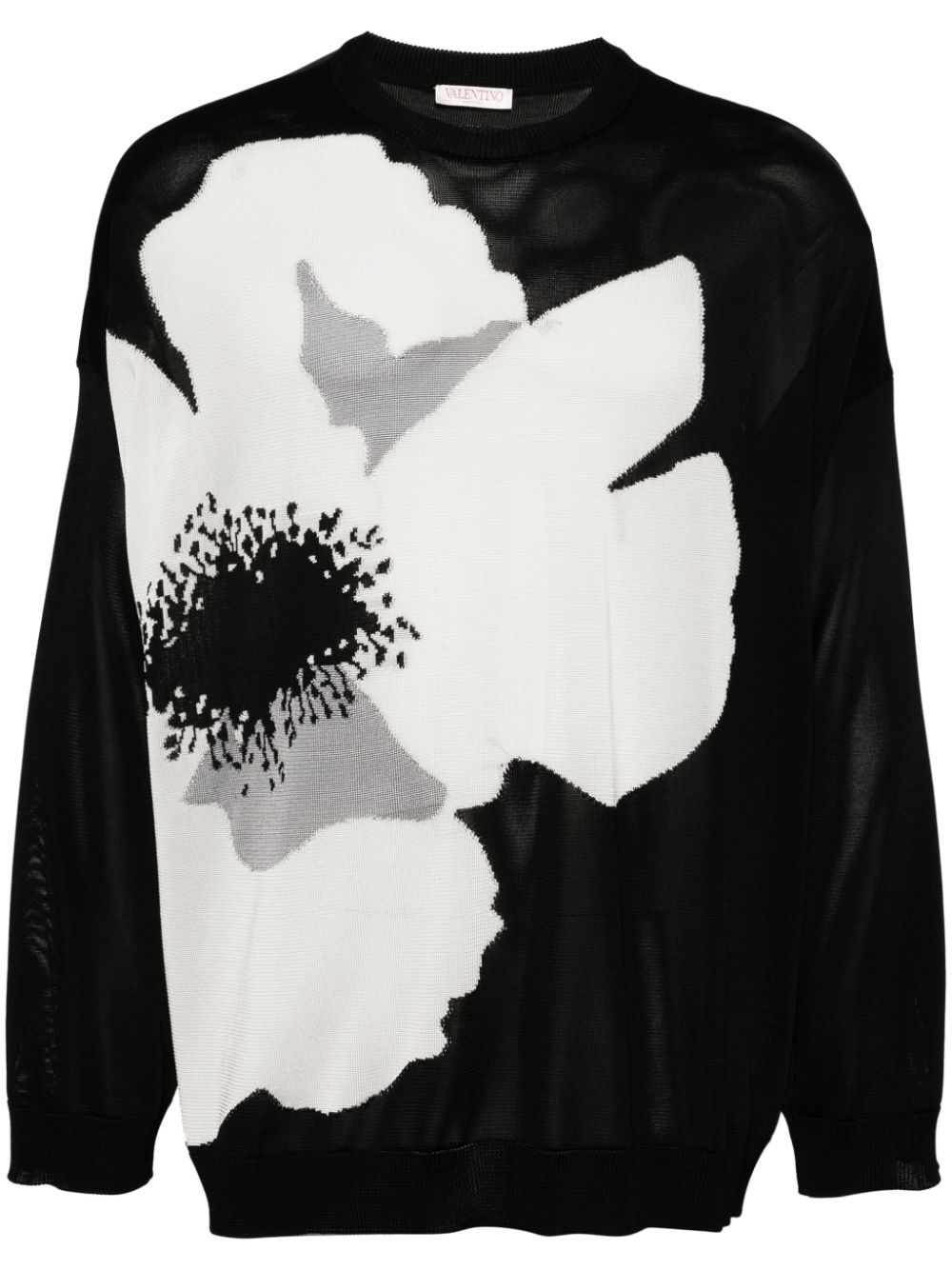 Valentino Garavani Flower-print cotton-jersey sweatshirt - Schwarz von Valentino Garavani