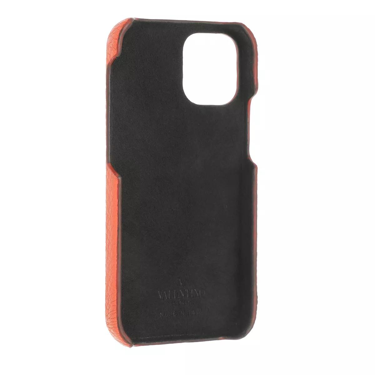 Valentino Garavani Handyhüllen - iPhone 12 Mini Logo Neck Case - Gr. unisize - in Orange - für Damen von Valentino Garavani