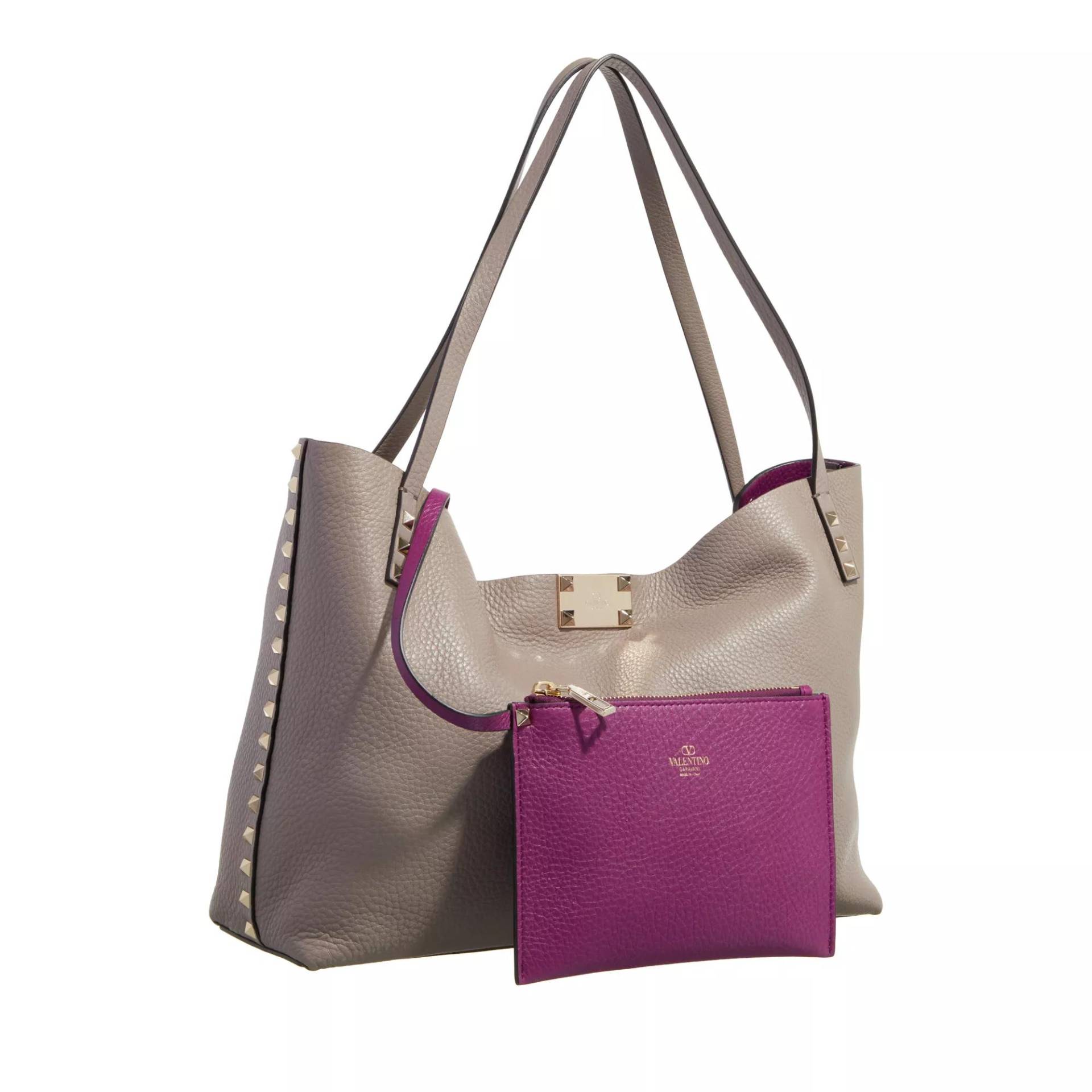 Valentino Garavani Hobo Bag - Medium Tote Rockstud - Gr. unisize - in Taupe - für Damen von Valentino Garavani