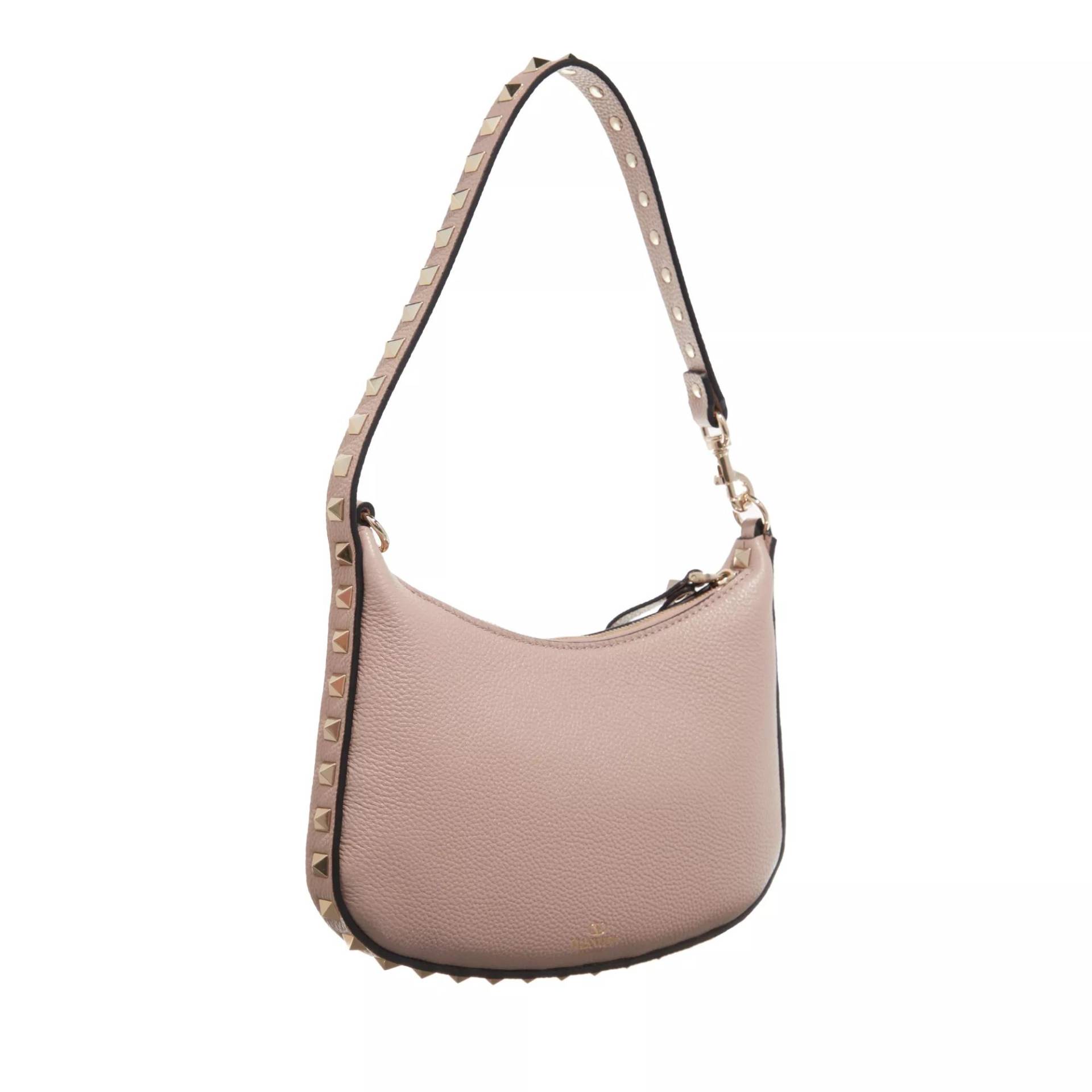 Valentino Garavani Hobo Bag - Mini Hobo Rockstud - Gr. unisize - in Beige - für Damen von Valentino Garavani