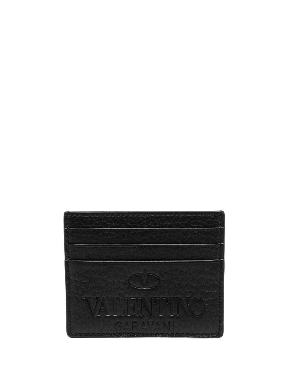 Valentino Garavani Kartenetui mit Logo-Prägung - Schwarz von Valentino Garavani