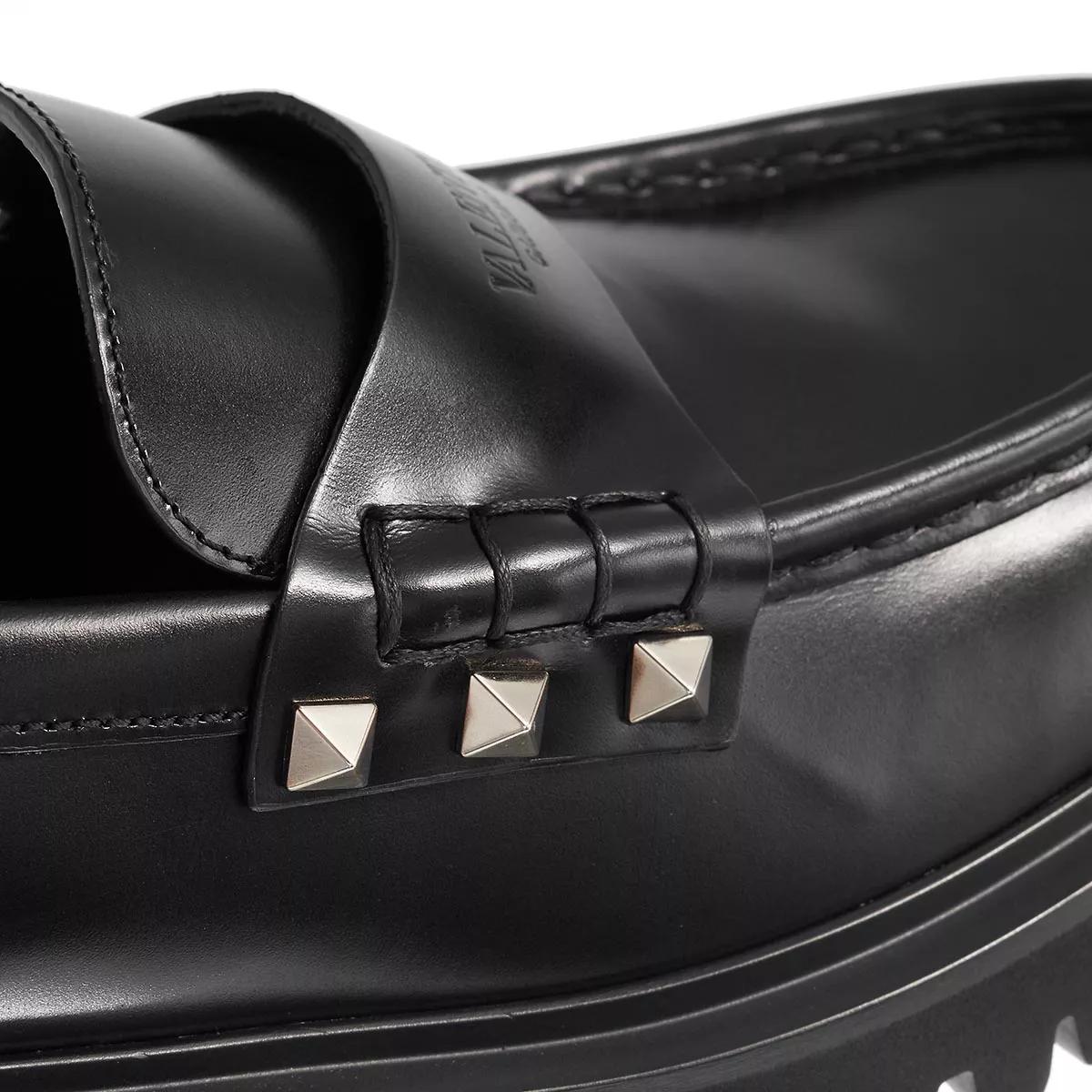 Valentino Garavani Loafers & Ballerinas - Rockstud Mocassins - Gr. 38 (EU) - in Schwarz - für Damen von Valentino Garavani