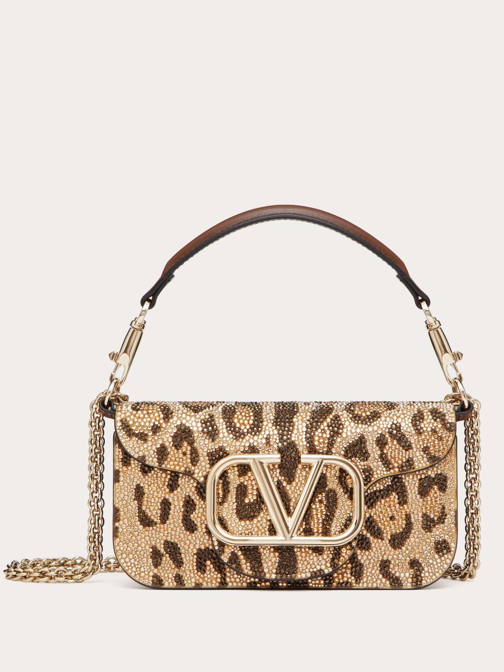 Valentino Garavani Kleine Locò Schultertasche mit Strass - Gold von Valentino Garavani