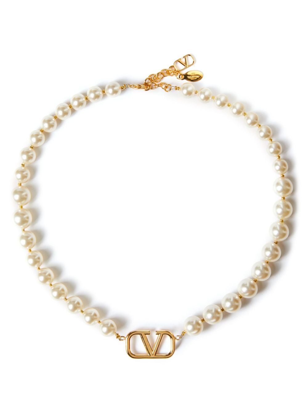 Valentino Garavani Perlenkette mit VLOGO - Weiß von Valentino Garavani