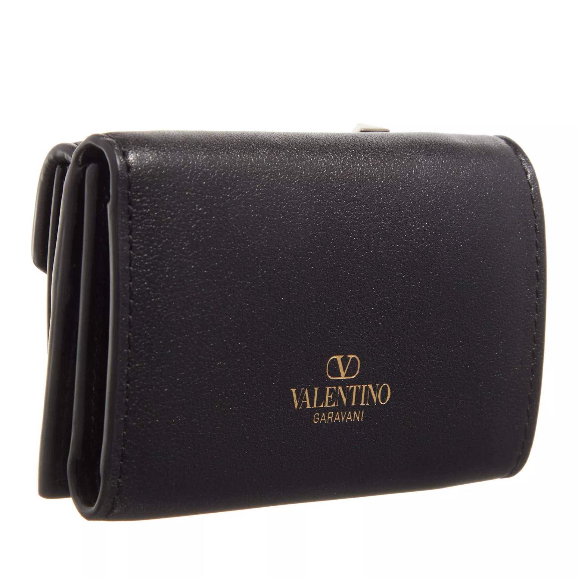 Valentino Garavani Portemonnaie - Rockstud Wallet Leather - Gr. unisize - in Schwarz - für Damen von Valentino Garavani