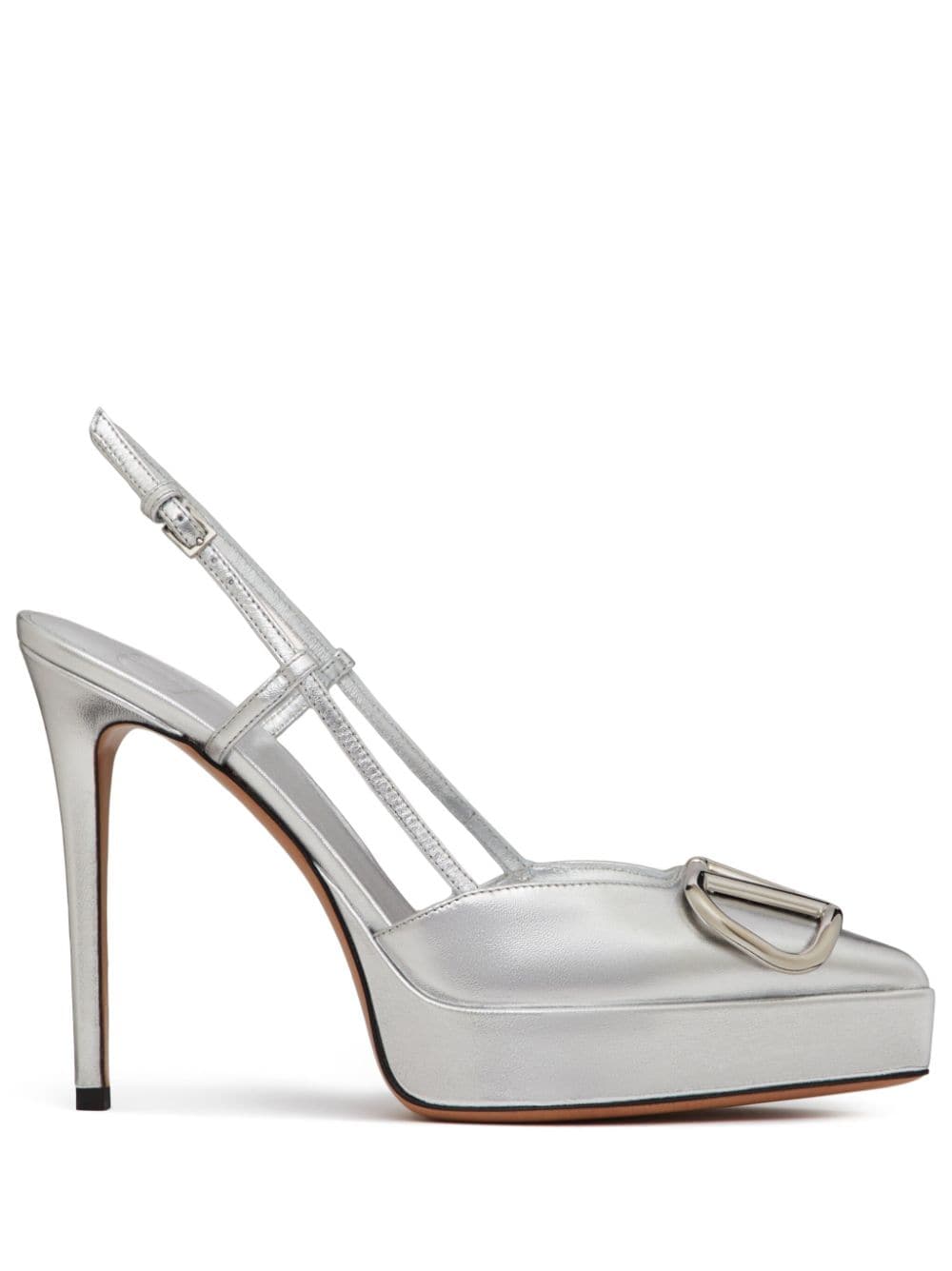 Valentino Garavani Pumps im Metallic-Look - Silber von Valentino Garavani