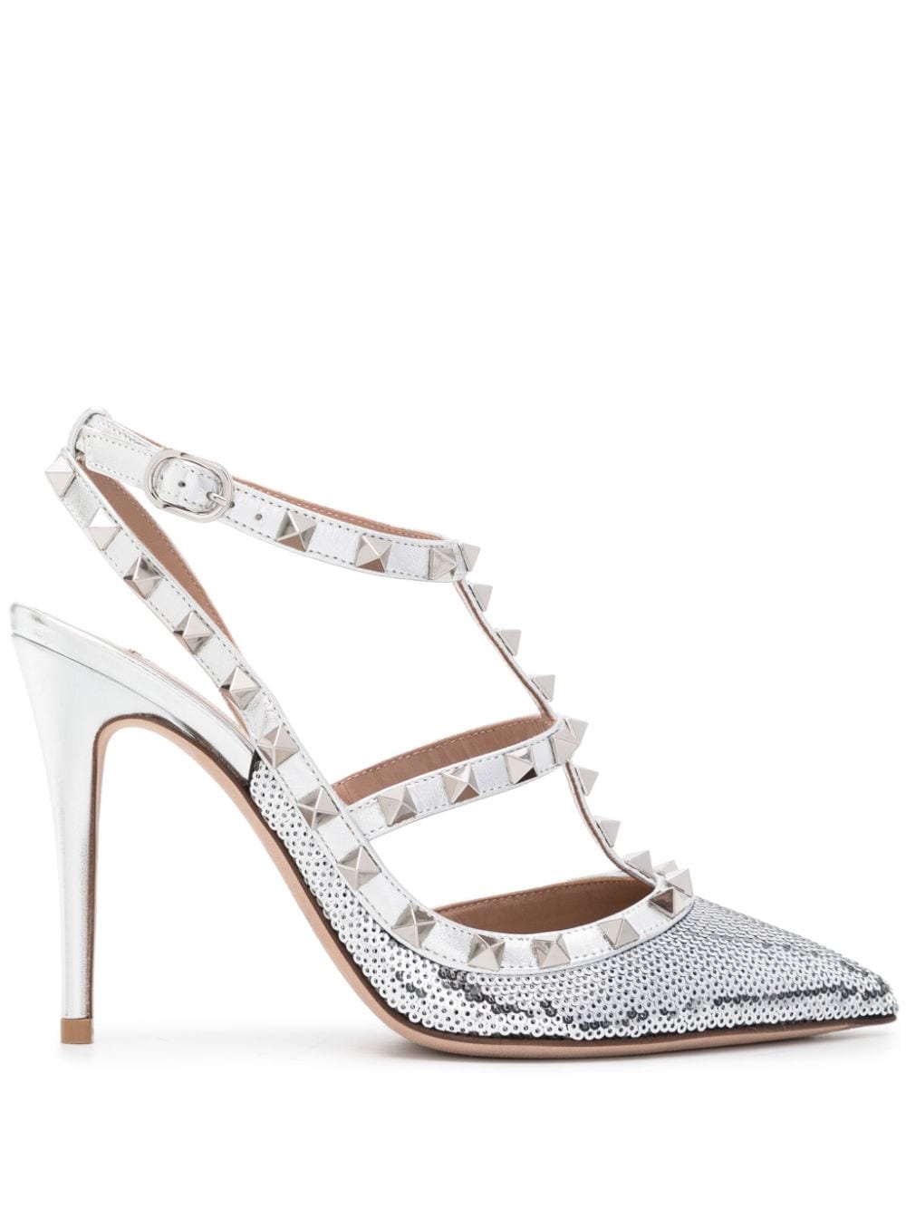 Valentino Garavani Rockstud Pumps 100mm - Silber von Valentino Garavani