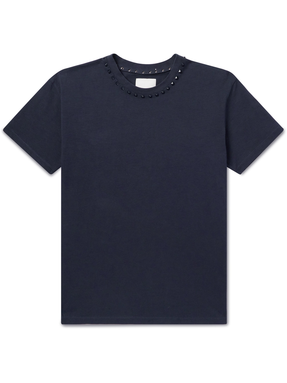 Valentino Garavani - Rockstud Embellished Cotton-Jersey T-Shirt - Men - Blue - XXXL von Valentino Garavani