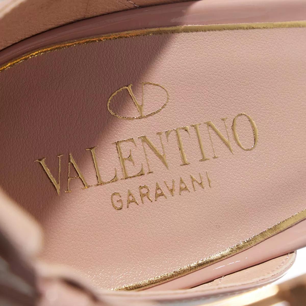 Valentino Garavani Sandalen & Sandaletten - V Logo Platform Sandals Patent Leather - Gr. 39 (EU) - in Beige - für Damen von Valentino Garavani
