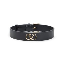 Valentino Garavani Schwarze Lederhalskette von Valentino Garavani