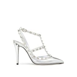 Valentino Garavani Silberne Rockstud Leder Pumps Für Frauen von Valentino Garavani