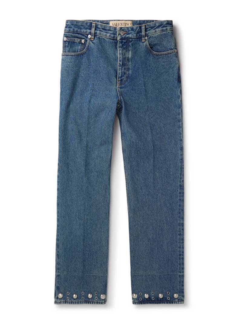 Valentino Garavani - Slim-Fit Straight-Leg Embellished Jeans - Men - Blue - UK/US 32 von Valentino Garavani