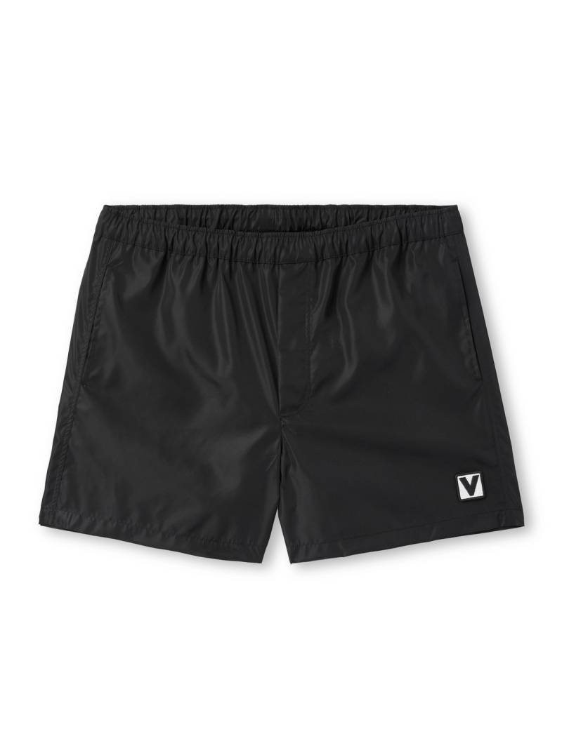 Valentino Garavani - Straight-Leg Mid-Length Logo-Appliquéd Swim Shorts - Men - Black - IT 50 von Valentino Garavani