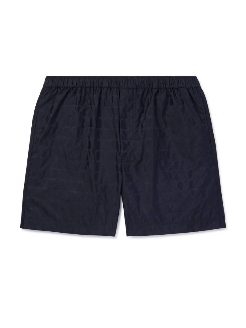 Valentino Garavani - Straight-Leg Mid-Length Logo-Jacquard Swim Shorts - Men - Blue - IT 46 von Valentino Garavani