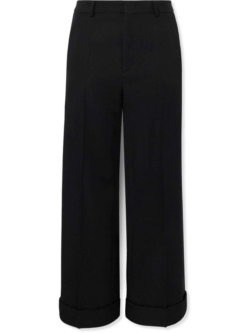 Valentino Garavani - Straight-Leg Satin-Trimmed Grain De Poudre Wool Tuxedo Trousers - Men - Black - IT 54 von Valentino Garavani