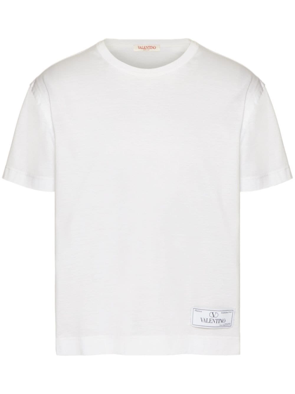 Valentino Garavani T-Shirt mit Logo-Patch - Weiß von Valentino Garavani