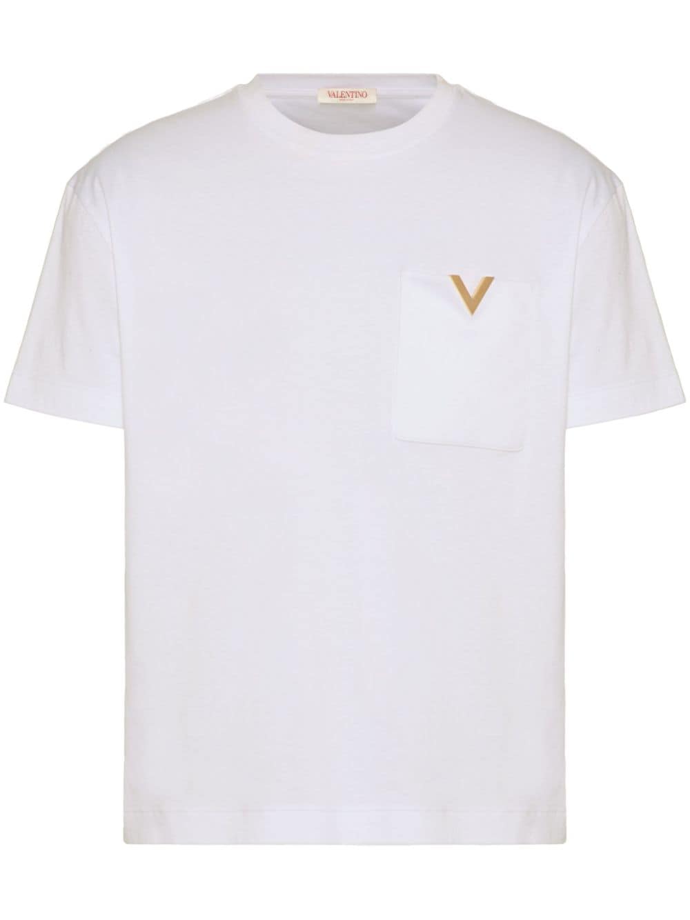 Valentino Garavani T-Shirt mit Logo-Schild - Weiß von Valentino Garavani