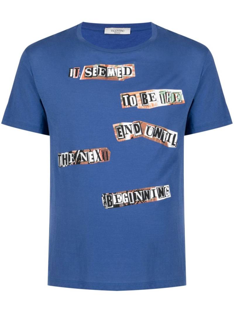 Valentino Garavani T-Shirt mit Slogan-Print - Blau von Valentino Garavani