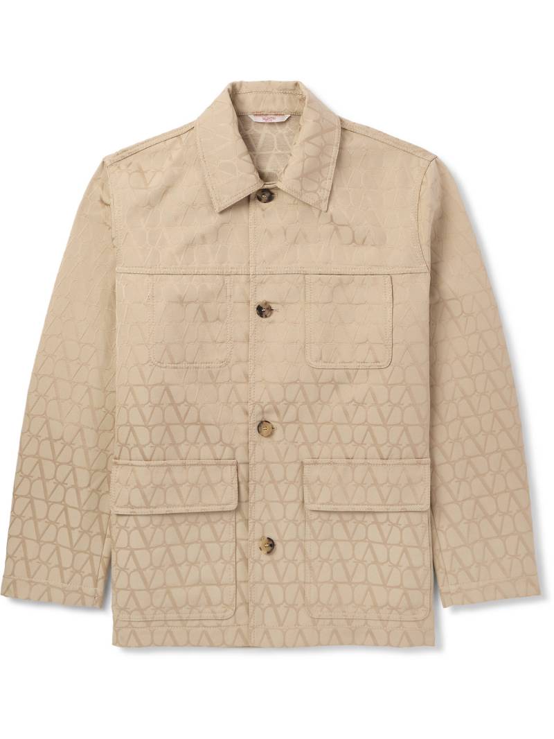 Valentino Garavani - Toile Iconograph Logo-Jacquard Cotton-Blend Jacket - Men - Neutrals - IT 48 von Valentino Garavani