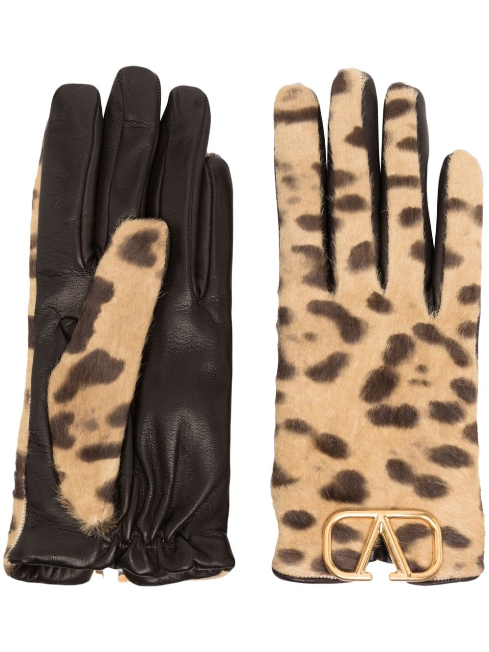 Valentino Garavani Handschuhe mit Leoparden-Print - Nude von Valentino Garavani