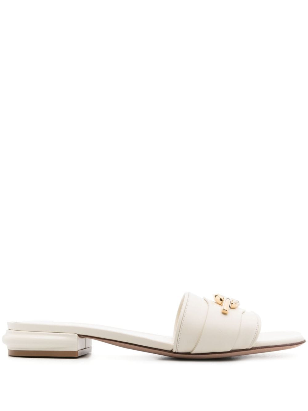 Valentino Garavani Vlogo-plaque slip-on sandals - Weiß von Valentino Garavani